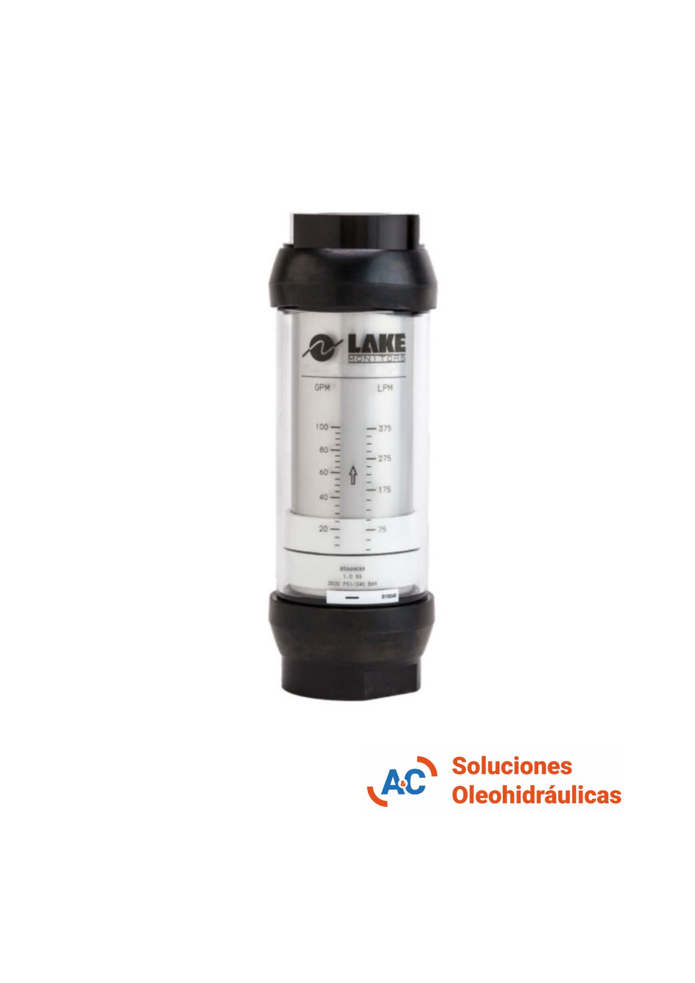 CAUDALIMETRO ACEITE 1″ 12-115 LPM – ROSCA 1″ 1/16 UNF – 240 BAR – AW-LAKE – B4A6HH30 – 20943